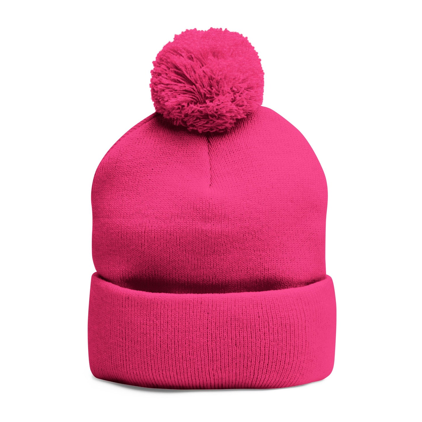 "Q" Pom-Pom Knit Cap (Embroidery)
