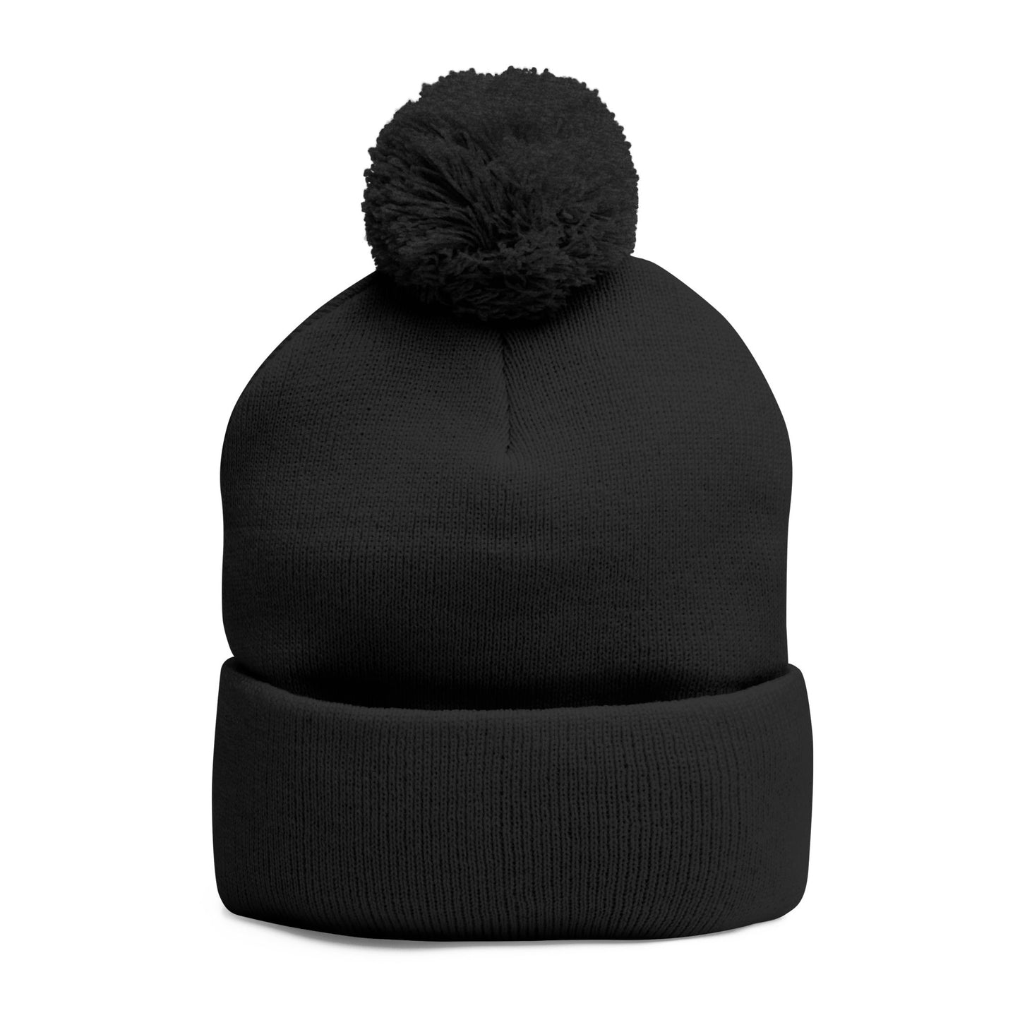 "Q" Pom-Pom Knit Cap (Embroidery)