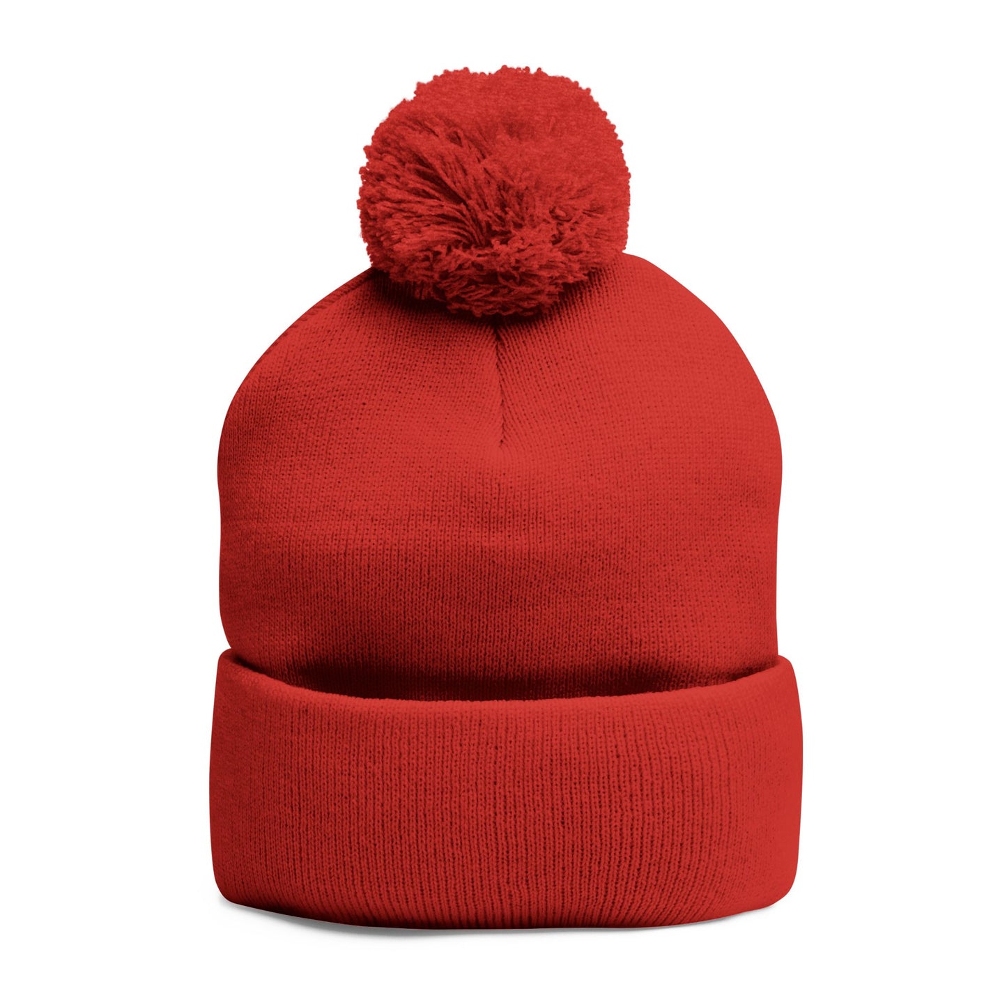 "Q" Pom-Pom Knit Cap (Embroidery)