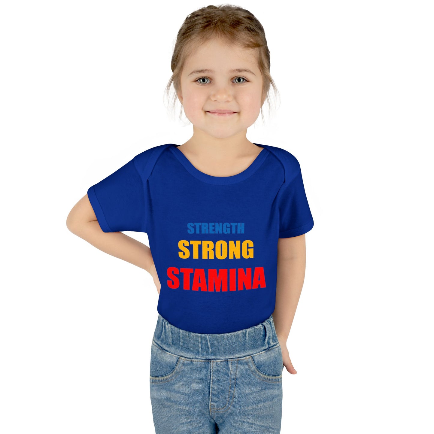 "Strength/Strong/Stamina" Infant Baby Rib Bodysuit