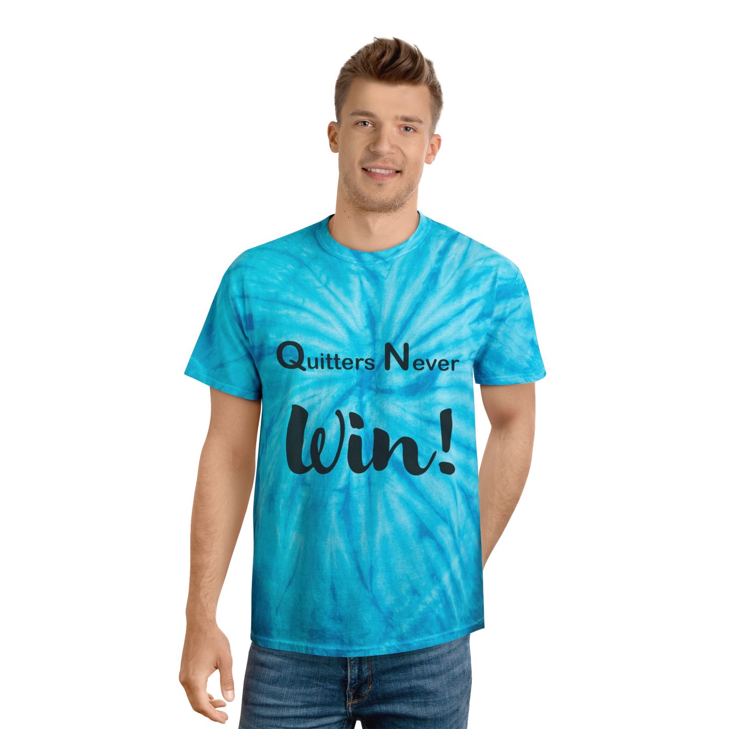 "Quitters Never Win!" Tie-Dye Tee