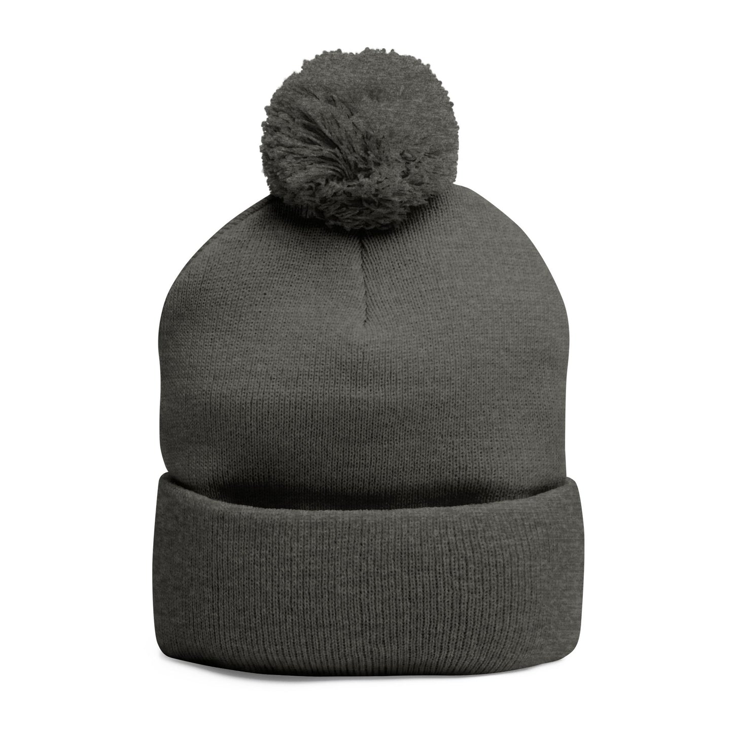 "Q" Pom-Pom Knit Cap (Embroidery)
