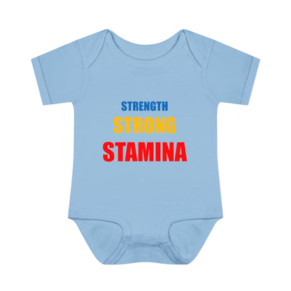 "Strength/Strong/Stamina" Infant Baby Rib Bodysuit