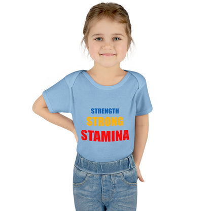 "Strength/Strong/Stamina" Infant Baby Rib Bodysuit