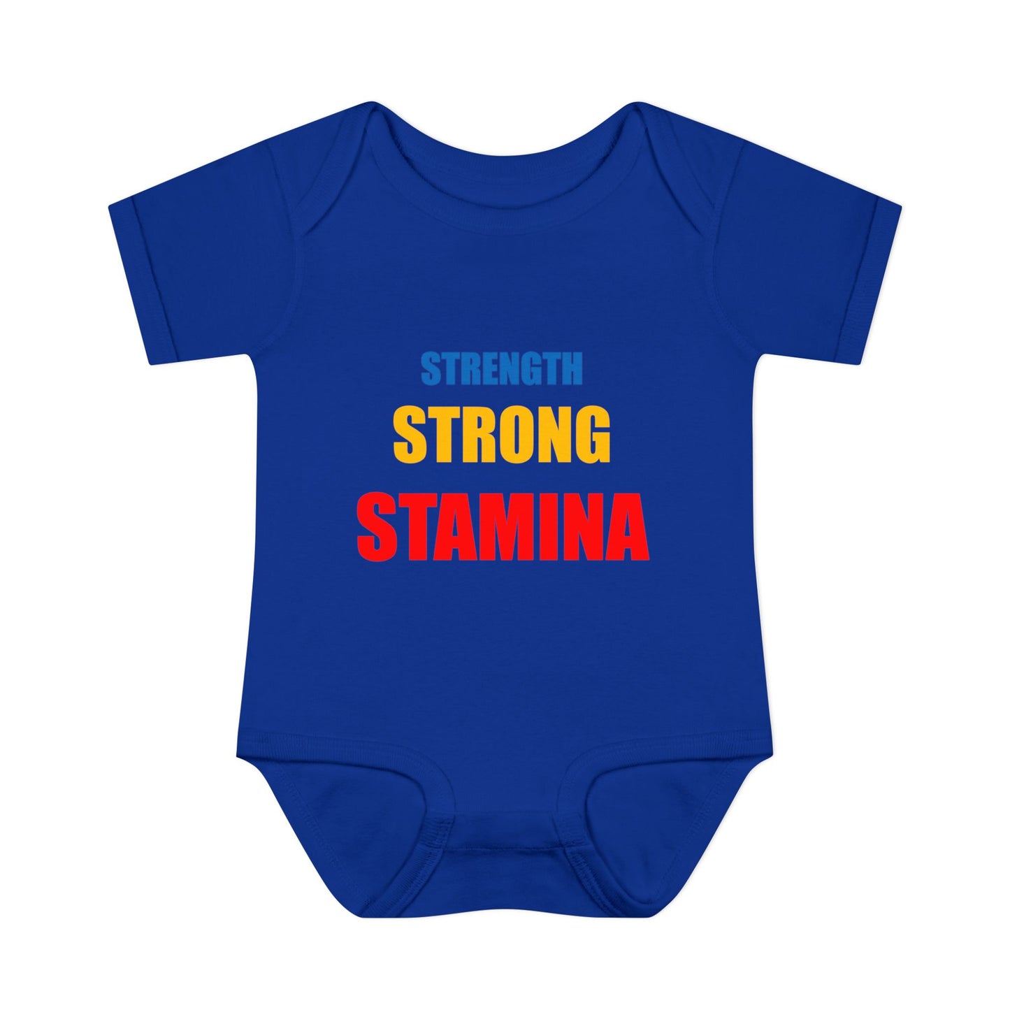 "Strength/Strong/Stamina" Infant Baby Rib Bodysuit