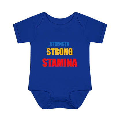 "Strength/Strong/Stamina" Infant Baby Rib Bodysuit