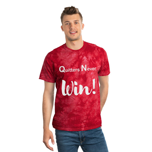 "Quitters Never Win!" Tie-Dye Tee
