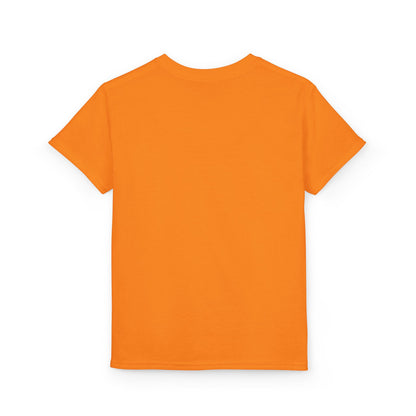 Youth T-Shirt — Red Letter "Q" with Cartoon Girl Graphic