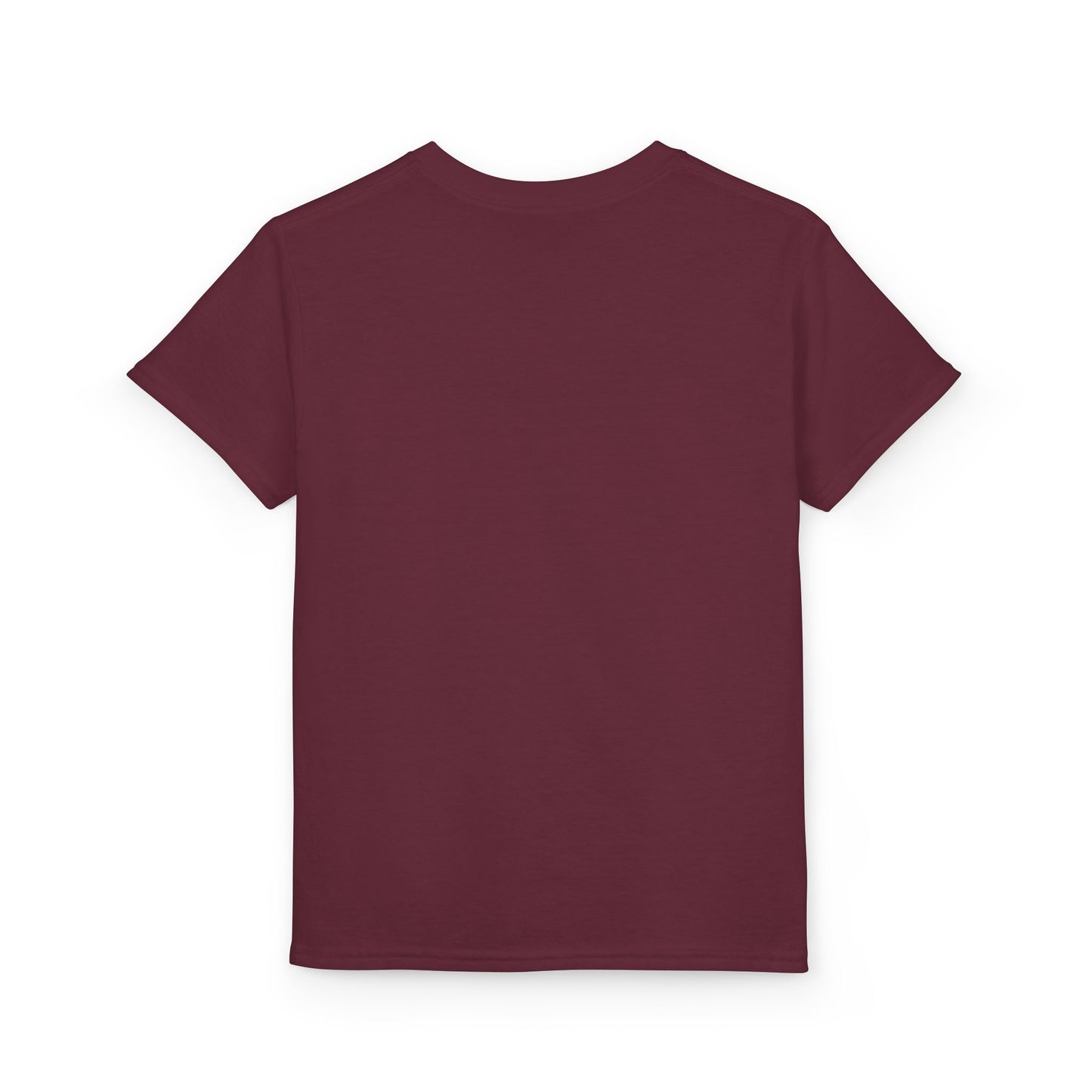 Youth T-Shirt — Red Letter "Q" with Cartoon Girl Graphic