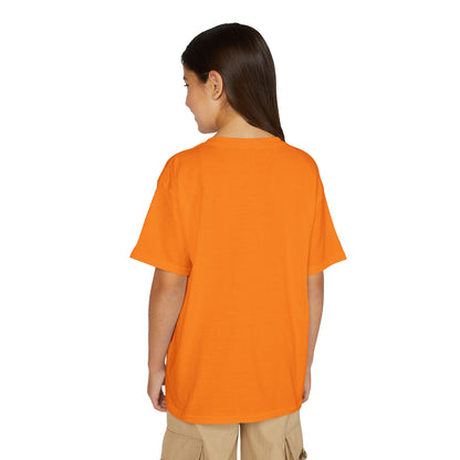 Youth T-Shirt — Red Letter "Q" with Cartoon Girl Graphic