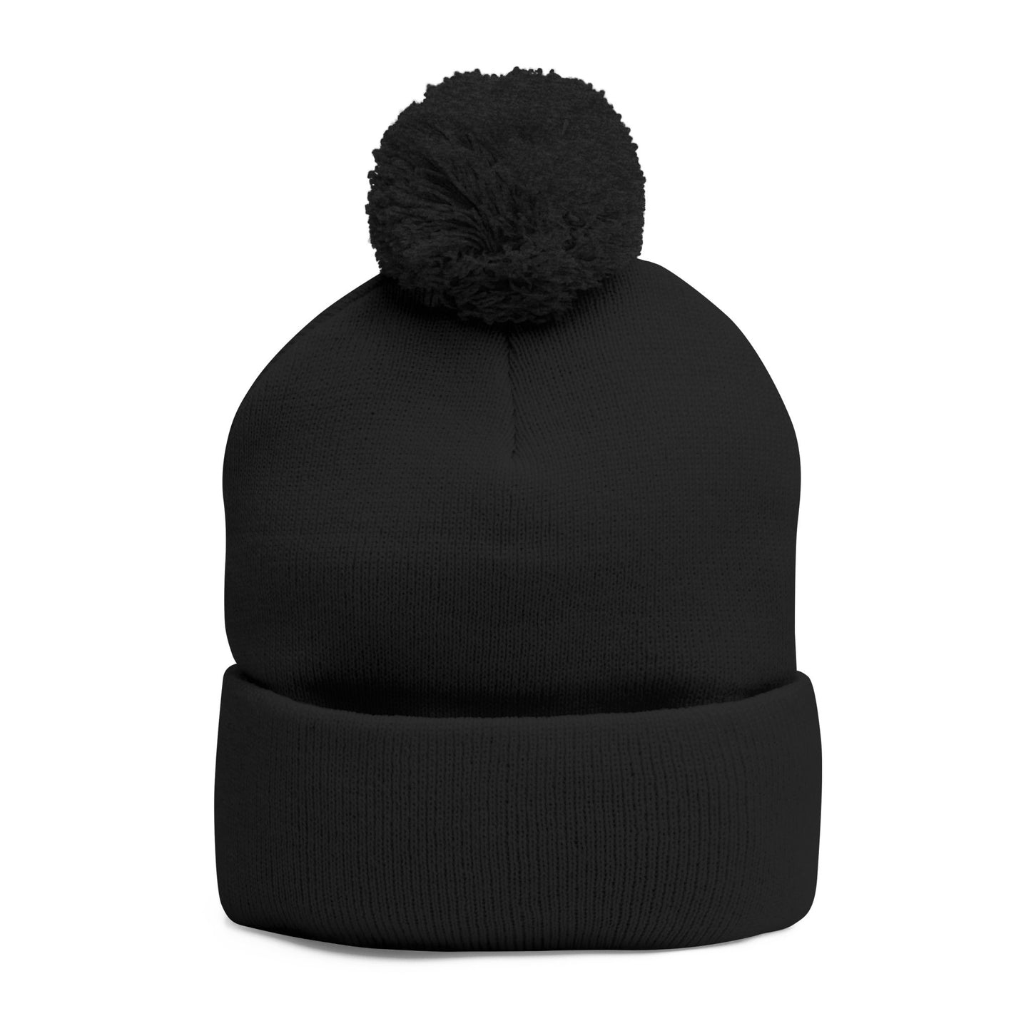 "Q" Pom-Pom Knit Cap (Embroidery)