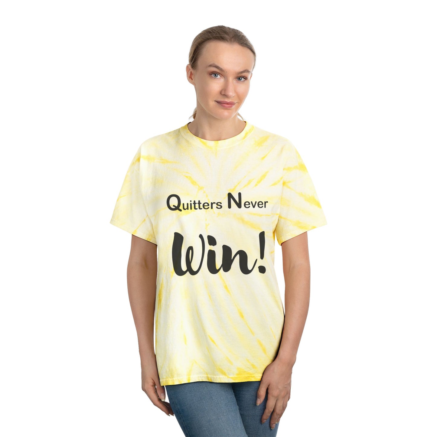 "Quitters Never Win!" Tie-Dye Tee