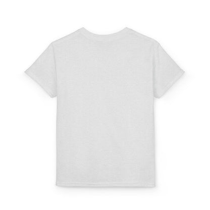 Youth T-Shirt — Red Letter "Q" with Cartoon Girl Graphic