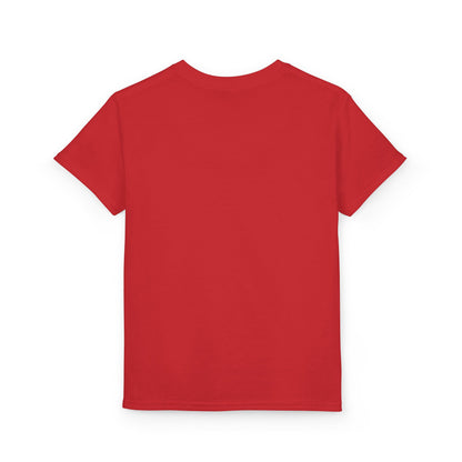 Youth T-Shirt — Red Letter "Q" with Cartoon Girl Graphic