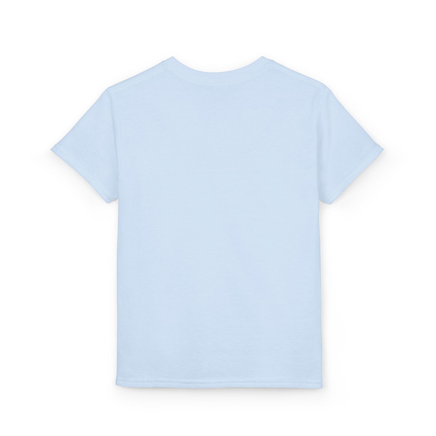 Youth T-Shirt — Red Letter "Q" with Cartoon Girl Graphic