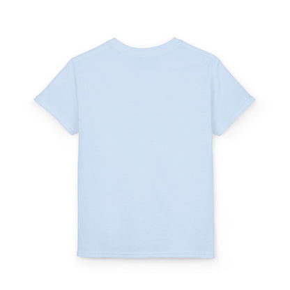 Youth T-Shirt — Red Letter "Q" with Cartoon Girl Graphic