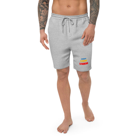 Strength/Strong/Stamina Men's fleece shorts
